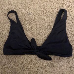la hearts black bikini top tie